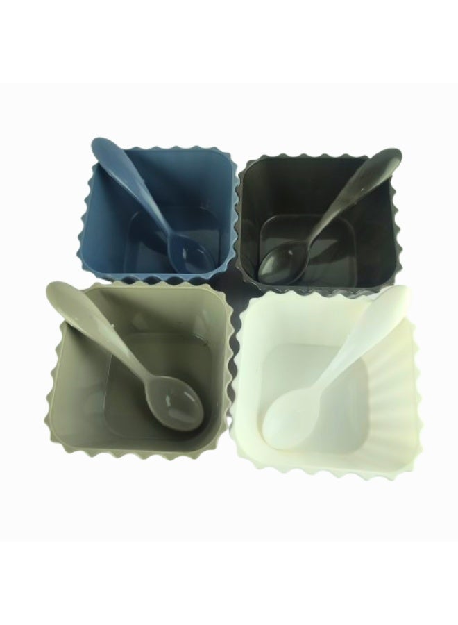 Max Plast Set of 4 Bowls with 4 Spoons – Food-Grade Plastic for Fruits, Nuts, and Snacks - Image 5