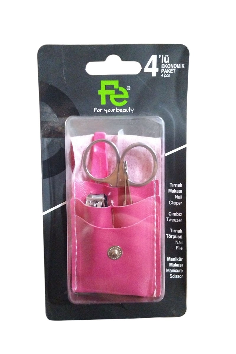 Fe Paket 4Pcs (Nail Clipper + Tweezer + Nail File + Manicure Scissor) - Image 2