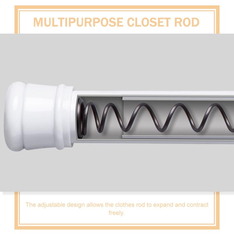 Adjustable Telescopic Shower Curtain Rod 50 To 80cm White Plastic No Drill Installation For Bathroom Kitchen Storage - Image 4