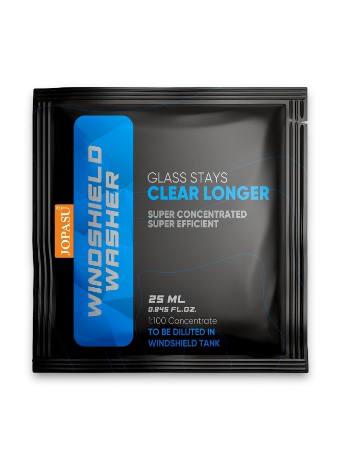 Jopasu Windshield Washer Pouch – 25 ml (Pack of 10) | Ultra-Concentrated Formula | Crystal Clear, Spot-Free Windshield | Streak-Free, Lint-Free, Scratch-Free Shine - Image 2