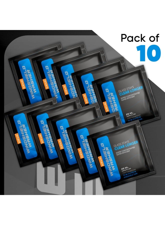 Jopasu Windshield Washer Pouch – 25 ml (Pack of 10) | Ultra-Concentrated Formula | Crystal Clear, Spot-Free Windshield | Streak-Free, Lint-Free, Scratch-Free Shine - Image 4