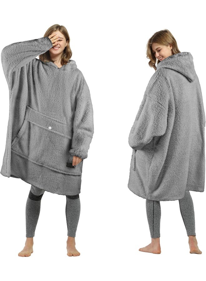 Tirrinia Tirrinia Oversized Wearable Blanket Hoodie, Sherpa Fleece Home Blanket Sweatshirt, Warm Blanket with Sleeves, Gift for Lover - Image 1