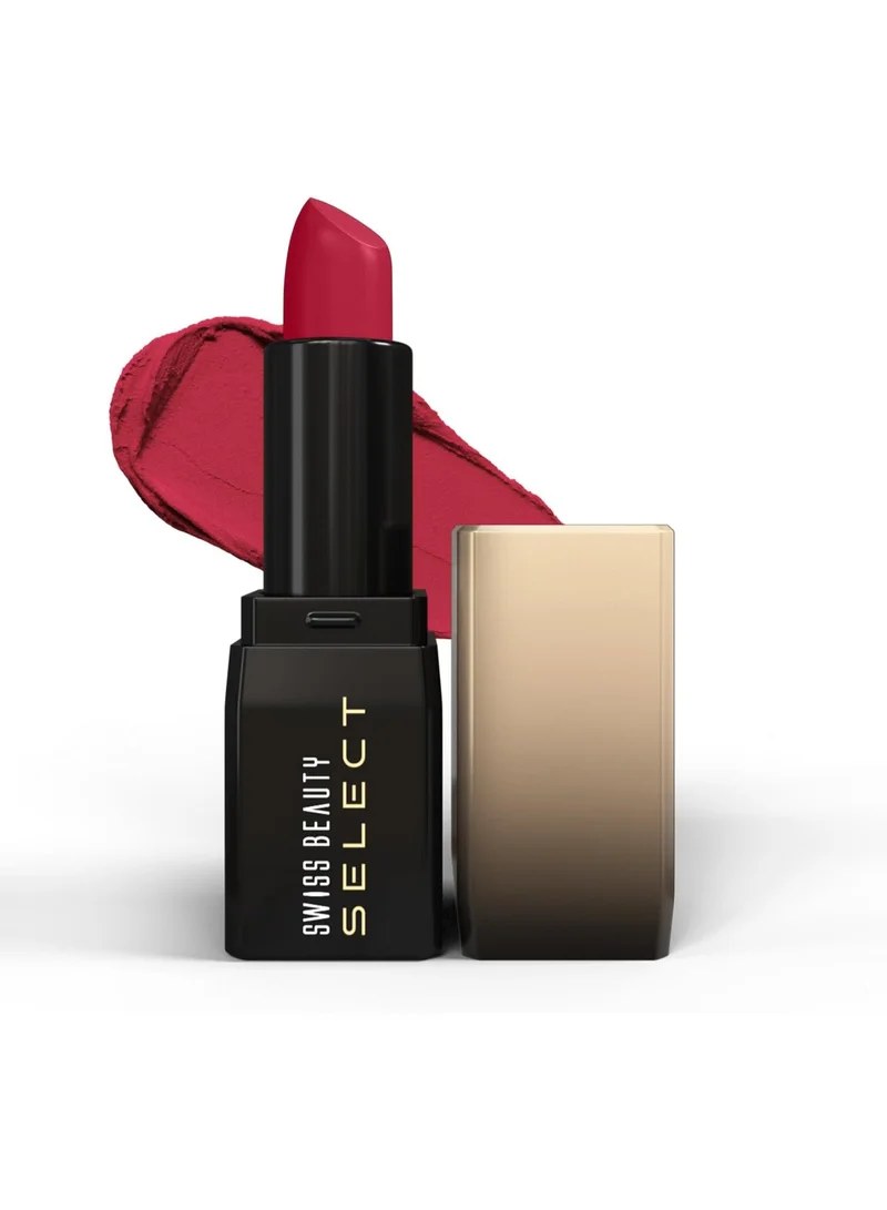 سويس بيوتي Swiss Beauty Select Dare To Matte Creamy Lipstick | with Velvety matte finish | Long Lasting Stay | with Vitamin E | Shade- Racing Red, 3.8g |