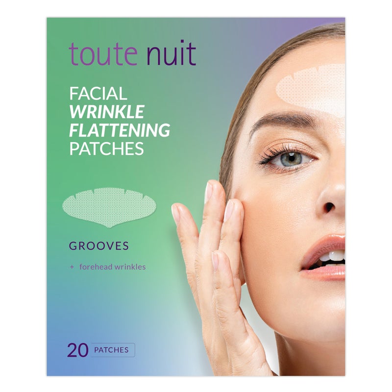 Toute Nuit by Mimiko Inc. Toute Nuit Wrinkle Patches  Grooves  Face Tape for Maximum Forehead Coverage  Hypoallergenic Anti Wrinkle Patches  20 Count Made in USA
