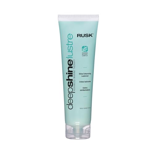 Rusk Deepshine Shine Enhancing Lusterizer - Frizz Control Styling Cream for Shiny Hair - Heat Protectant Styling Product for All Hair Types - Lightweight, Moisturizing (4.4 oz) - Image 1