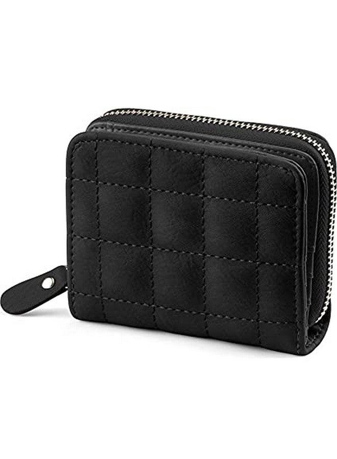 سيجا محفظة SYGA صغيرة من الجلد الصناعي بسحاب للنساء، لون أسود - بنمط منقوش - Image 1