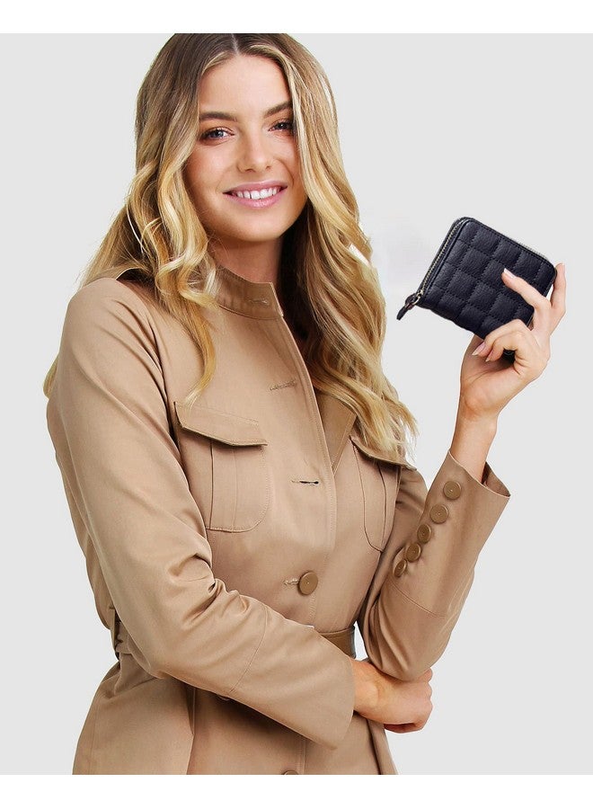 سيجا محفظة SYGA صغيرة من الجلد الصناعي بسحاب للنساء، لون أسود - بنمط منقوش - Image 2