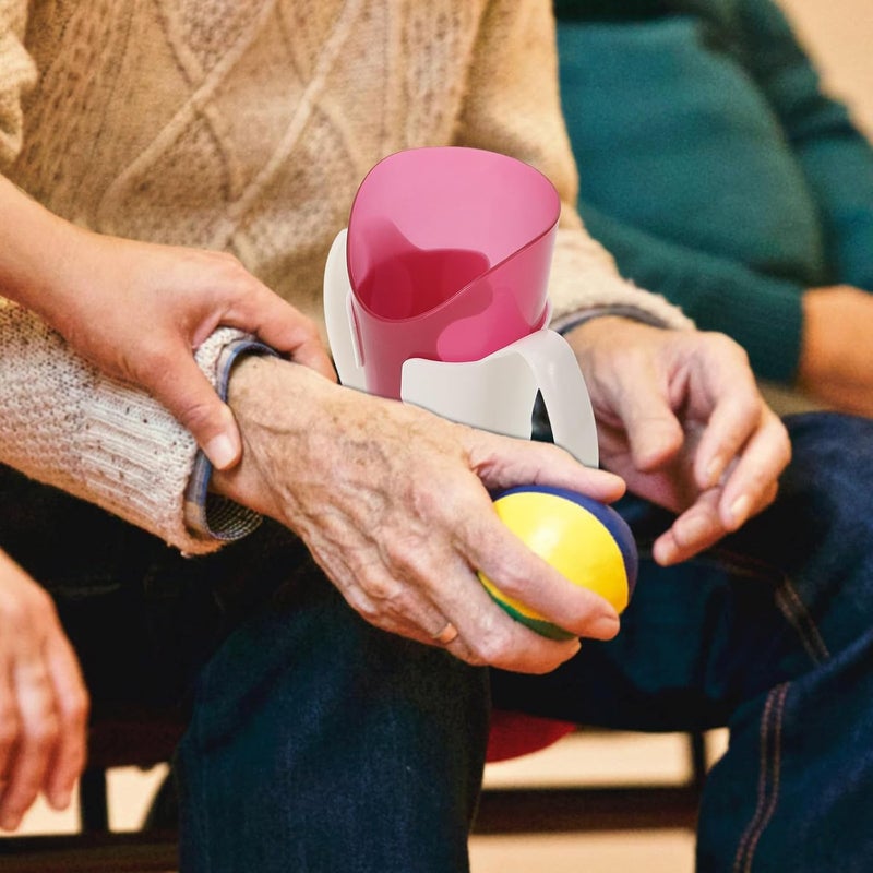 Choking Proof Drinking Cup for Elderly with Two Handles, Magenta Reusable Bedridden Patient Spill-proof Liquid Feeding Mug for Adult Care - Image 5