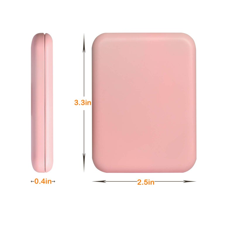 Kintion Kintion Pocket Mirror, 1X/3X Magnification LED Compact Travel Makeup Mirror with Light for Purse, 2-Sided, Portable, Folding, Handheld, Small Lighted Mirror for Gift, Pink - Image 5