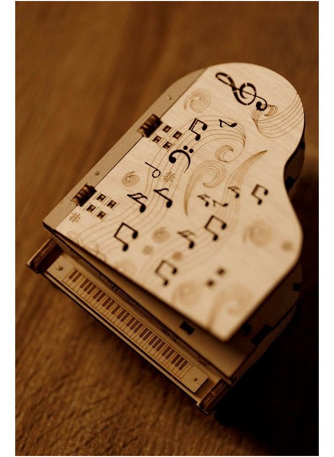 Wood Trick - Toy Piano Music Box Moonlight Sonata Wooden Musical Piano Toy Mini 3D Wooden Puzzle Assembly Toys Brain Teaser For Adults And Kids - Image 1