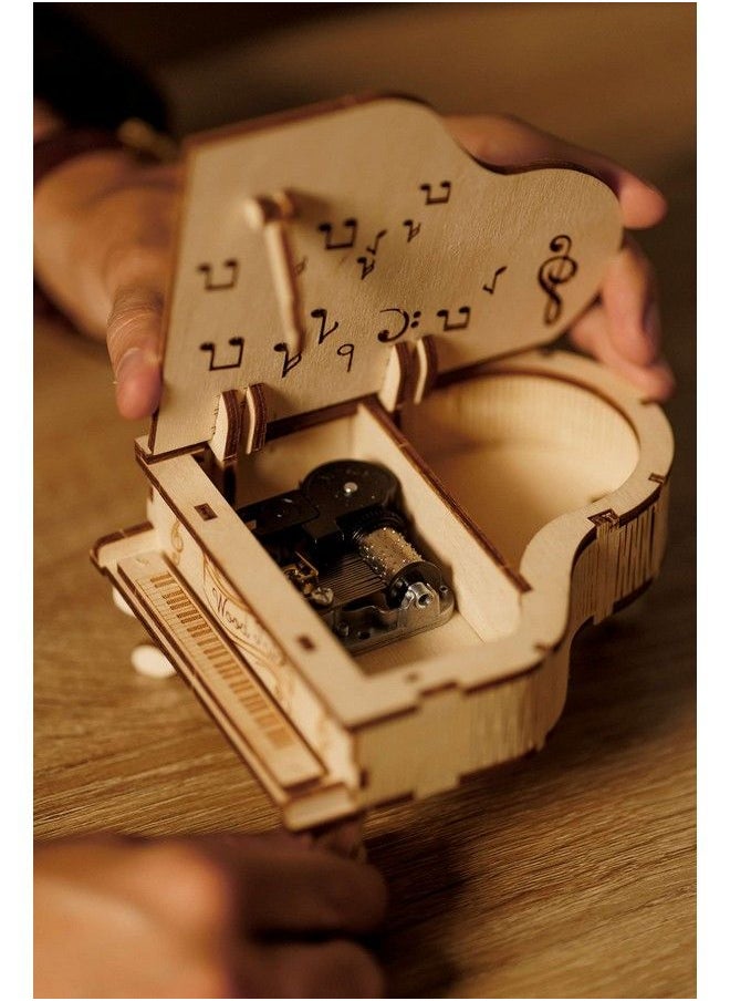 Wood Trick - Toy Piano Music Box Moonlight Sonata Wooden Musical Piano Toy Mini 3D Wooden Puzzle Assembly Toys Brain Teaser For Adults And Kids - Image 1