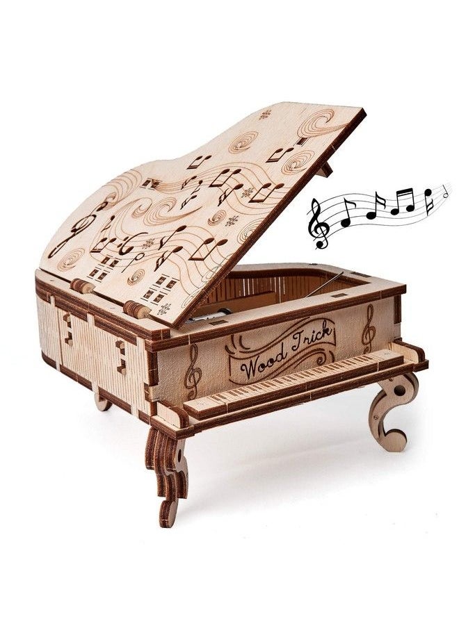 Wood Trick - Toy Piano Music Box Moonlight Sonata Wooden Musical Piano Toy Mini 3D Wooden Puzzle Assembly Toys Brain Teaser For Adults And Kids - Image 1