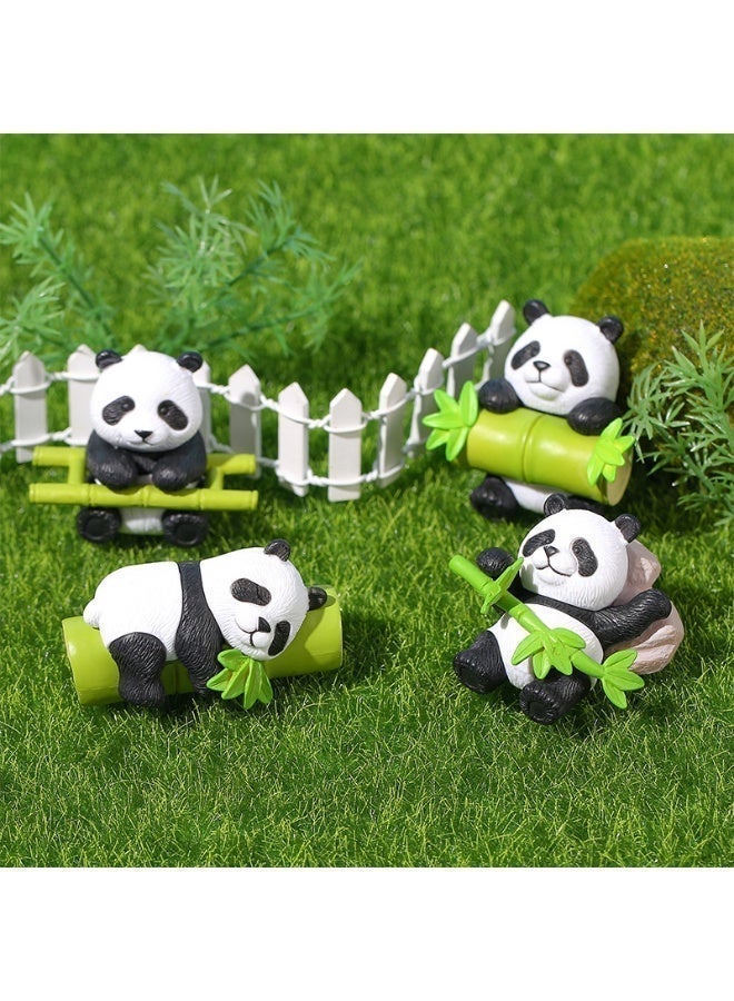 8 Pieces Panda Figures Set, Premium PVC Panda Figurine Playset, Car Dashboard Home Desk Decor Ornaments, Cute Panda Toys Gift for Kids Adults Eid Birthday Party - Image 5