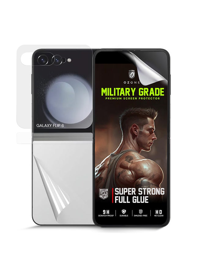 O Ozone Screen Protector Compatible for Samsung Galaxy Z Flip 6 Flexible TPU Film [Front + Back]  Premium Quality High Definition Bubble-Free Anti-Scratch  - Image 1