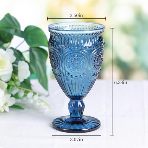 Darlion Goblet, Goblet Glasses, Blue Goblets, Wine Goblets, Wine Glasses Set of 4, 12oz Water Goblets, Blue Glasses Drinking for Party Home Wedding - Image 2