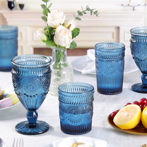 Darlion Goblet, Goblet Glasses, Blue Goblets, Wine Goblets, Wine Glasses Set of 4, 12oz Water Goblets, Blue Glasses Drinking for Party Home Wedding - Image 5
