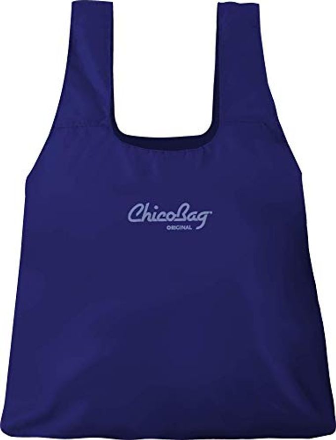 ChicoBag Original Compact Reusable Grocery Bag w/Attached Pouch and Carabiner Clip | Perfect for Shopping, Travel, Organization | Eco-Conscious Packable Tote | Mazarine Blue (Pack of 4) - Image 2