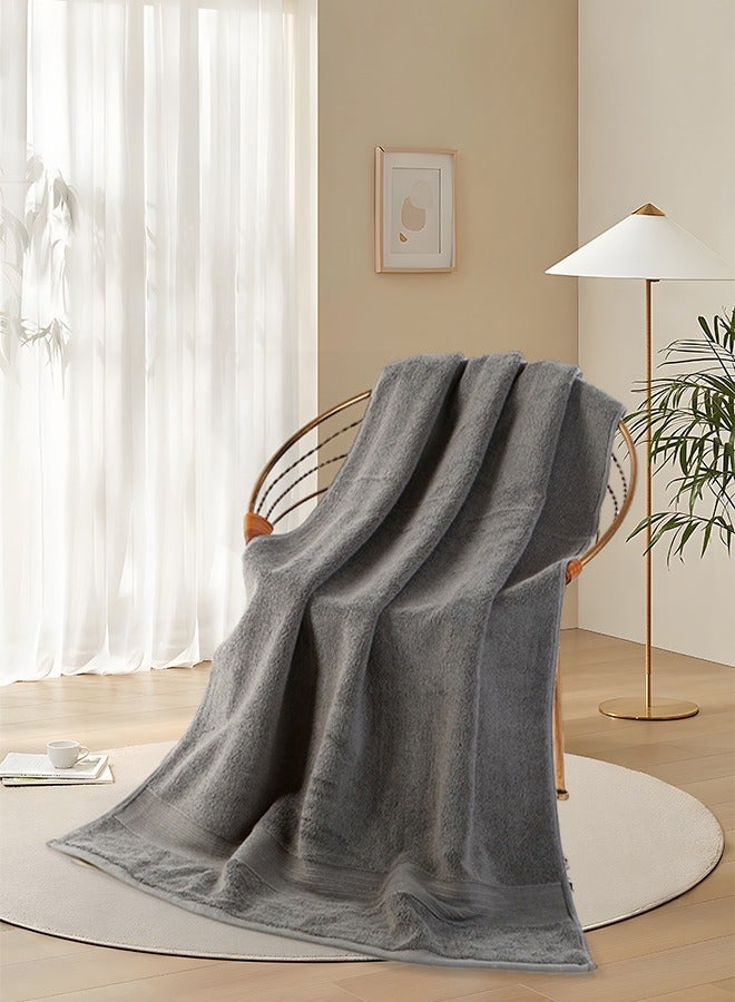 100% Cotton Towels for Bath | Towels for Bath Large Size - Soft & Absorbent, Comfort ,Suitable for Hiking Camping Beach Swimming and Traveling,70 cms x 140 cms - Grey - Image 5