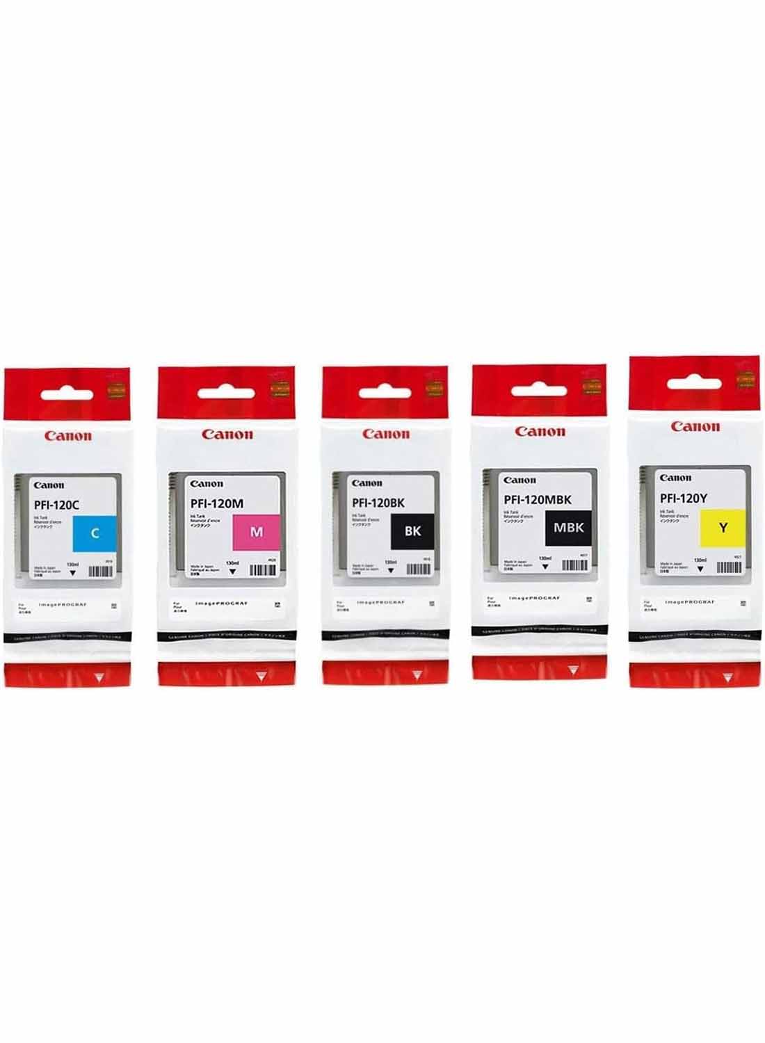 Canon PFI120 Canon Genuine Pfi-120 5 Pack Set of 5 Colors Ink