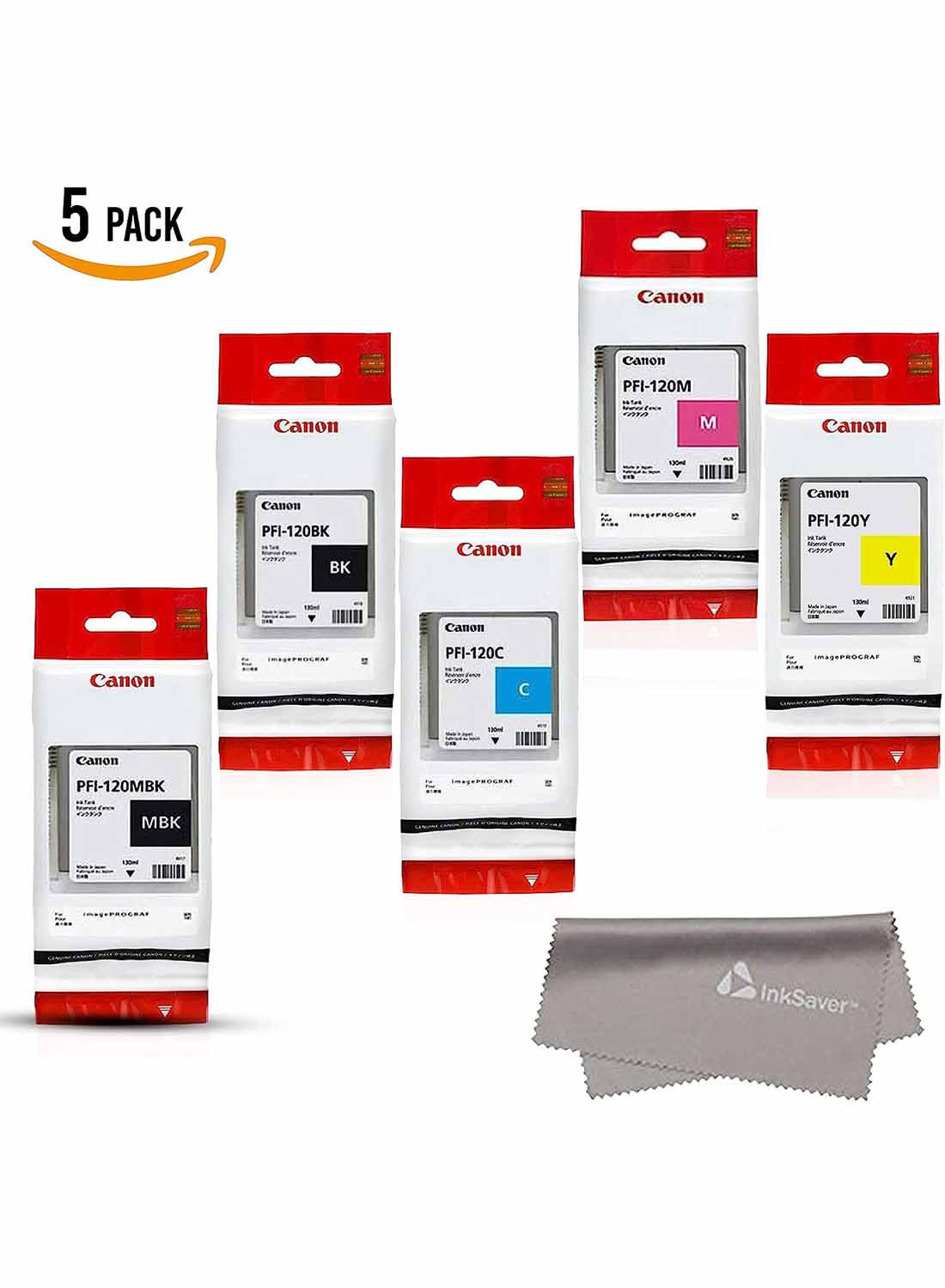 Canon PFI120 Canon Genuine Pfi-120 5 Pack Set of 5 Colors Ink