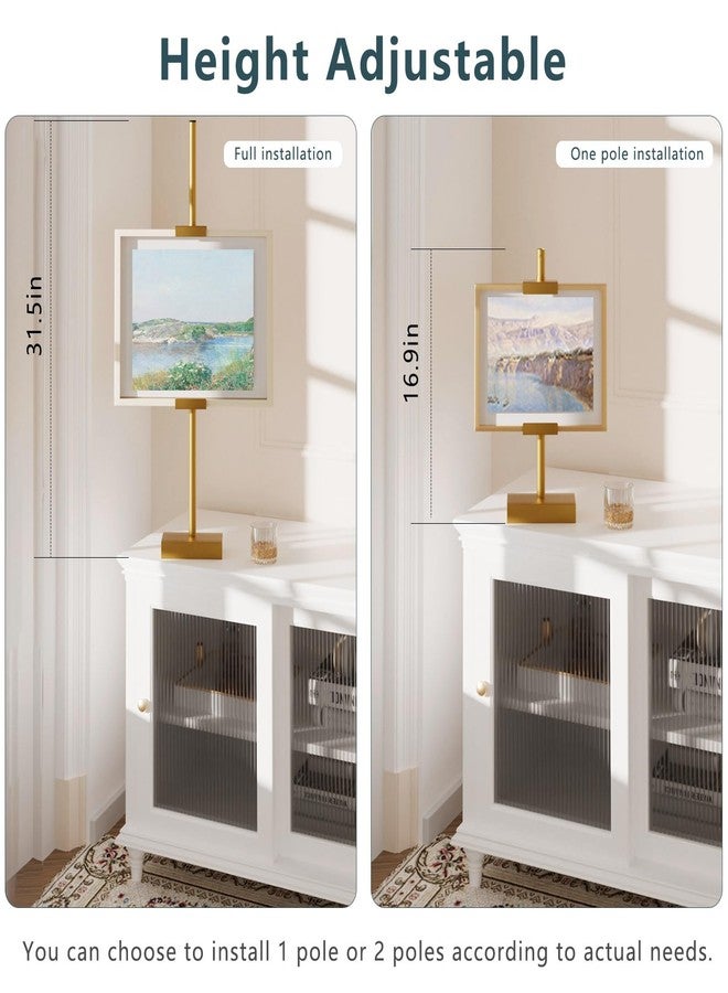 Cathyeen Tabletop Picture Frame Stand, Adjustable for Frames Up to 29" H, Frame Holder Stand Table Easels for Display, Metal Standing Easel Display Stand for Picture Frames, Artwork, Canvas (Gold) - Image 3