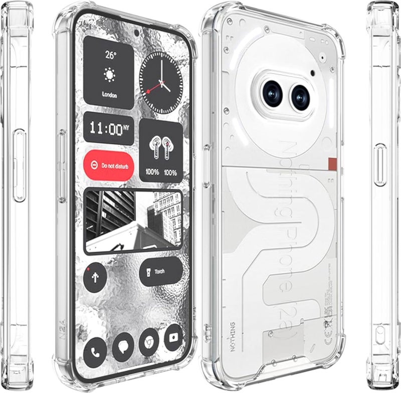 Effcotuo Mobile Phone Case for Nothing Phone 2A Case, Ultra Thin Cover Shockproof Case Mobile Phone Case Protective Shock Absorption Fits Compatible with Nothing Phone 2A Case - Transparent