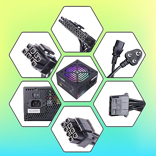 ZEBRONICS ZS500 500W Power Supply with Silent 120mm RGB Fan, SATA x 3, 12V 28A (Max.), Over Voltage/Short Circuit Protection - Image 5