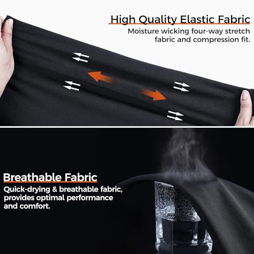 COOLOMG Sports Compression Leg Sleeves Basketball Football Long Knee Protection Knee Brace Undersleeve White M - Image 3