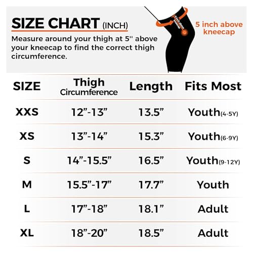 COOLOMG Sports Compression Leg Sleeves Basketball Football Long Knee Protection Knee Brace Undersleeve White M - Image 4