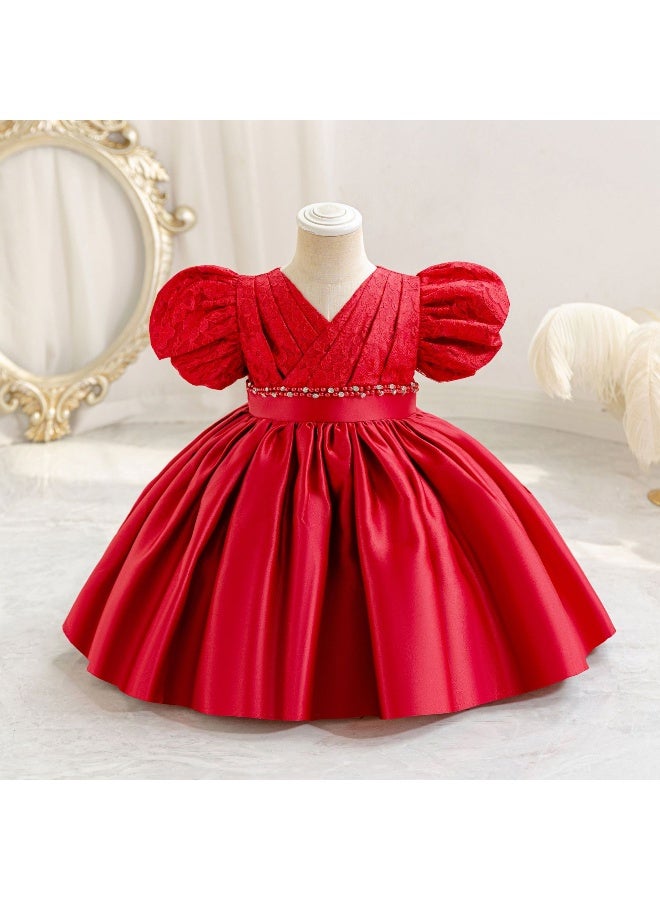 Toddler Bow Baptism Party Baby Girls Dress Elegant  Birthday Princess Prom Dresses Wedding Bridesmaid First Communion Costume - Image 1