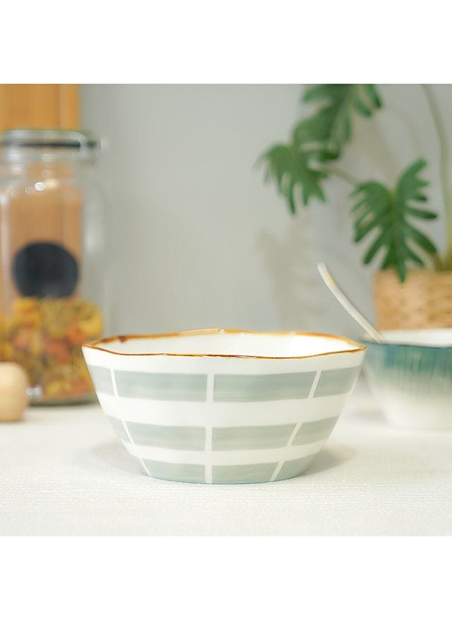 DANUBE HOME Akesha Bowl Fine Porcelain Elegant Tableware Versatile Bowl High Quality Dinnerware For Home Kitchen & Dining Room L20.3xW20.3xH9.5cm Blue  - Image 1