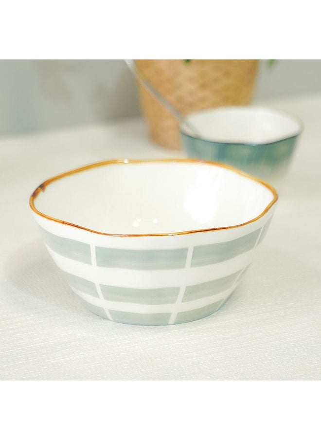 DANUBE HOME Akesha Bowl Fine Porcelain Elegant Tableware Versatile Bowl High Quality Dinnerware For Home Kitchen & Dining Room L20.3xW20.3xH9.5cm Blue  - Image 3