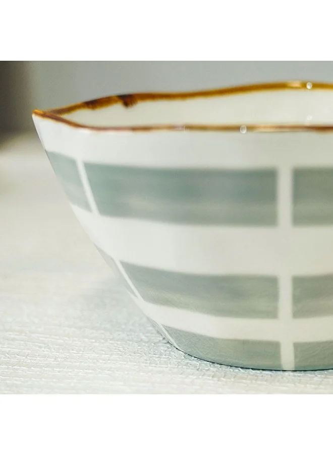 DANUBE HOME Akesha Bowl Fine Porcelain Elegant Tableware Versatile Bowl High Quality Dinnerware For Home Kitchen & Dining Room L20.3xW20.3xH9.5cm Blue