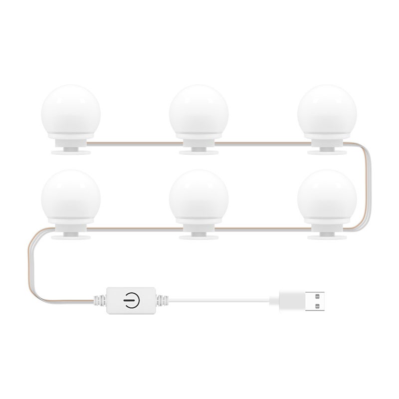 Mirror Front Lights Dresser Refill Makeup Mirror Bulb Tri-color Dimming USB Touch Switch Long Press Infinitely Dimmable - Image 1