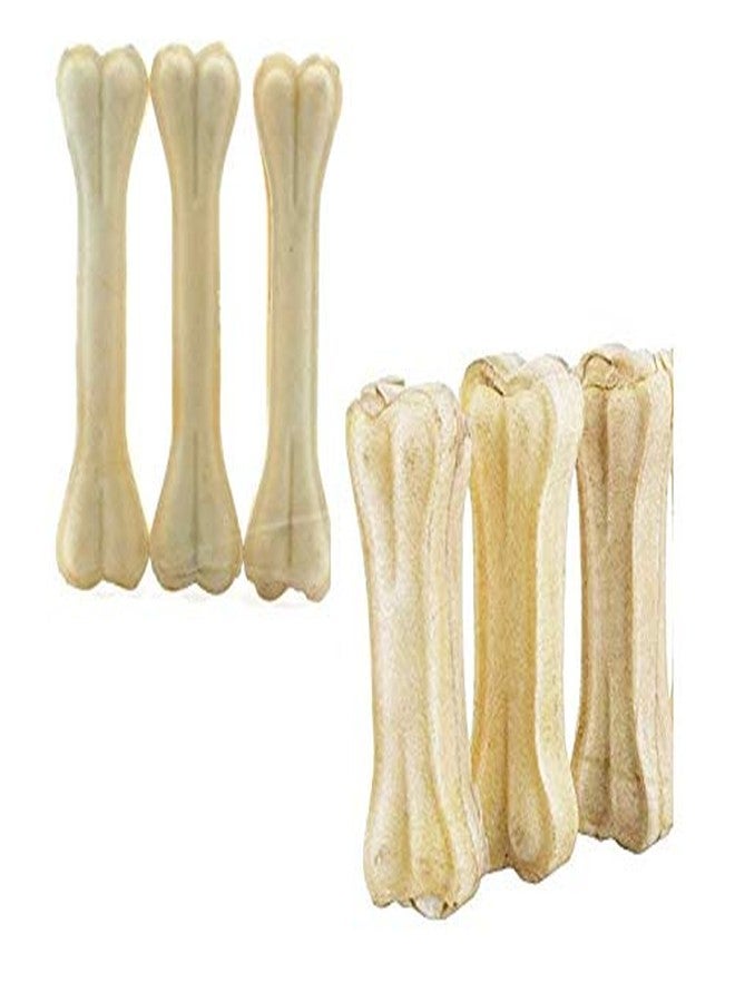 Pet Believe Pressed Chew Bones, Dog Treats,Food Milk Bone Dog 6 inch Bone + 3 inch Bone Free (Buy 3pcs 6 inch Bone + get 3 Inch Bone 3 Pcs Free) - Image 1
