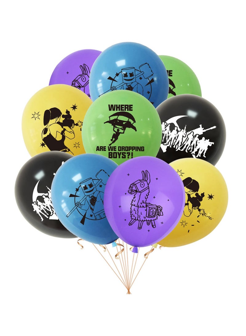 Fortnite game themed birthday party decoration set, happy birthday banner, bunting, cake decorations, balloons, boy girl birthday decorations - Image 3