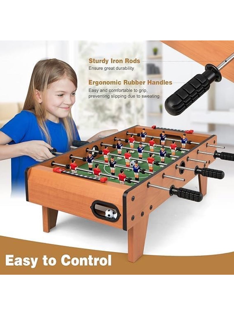 UniTrain - Football Table, Portable Tabletop Soccer Game 2 Footballs & 18 Soccer Players for Family Night, Game Room, Arcades, Bars, Parties, Wooden Football Game Set for Adults & Kids - Image 1