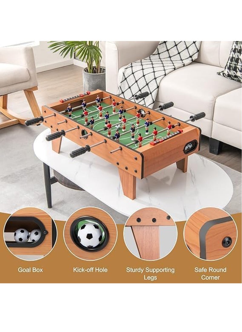 UniTrain - Football Table, Portable Tabletop Soccer Game 2 Footballs & 18 Soccer Players for Family Night, Game Room, Arcades, Bars, Parties, Wooden Football Game Set for Adults & Kids - Image 1