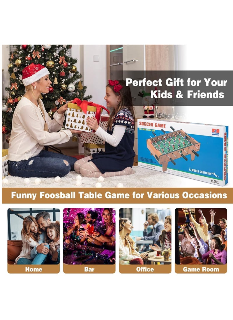 UniTrain - Football Table, Portable Tabletop Soccer Game 2 Footballs & 18 Soccer Players for Family Night, Game Room, Arcades, Bars, Parties, Wooden Football Game Set for Adults & Kids - Image 1