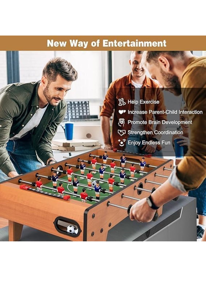 UniTrain - Football Table, Portable Tabletop Soccer Game 2 Footballs & 18 Soccer Players for Family Night, Game Room, Arcades, Bars, Parties, Wooden Football Game Set for Adults & Kids - Image 1