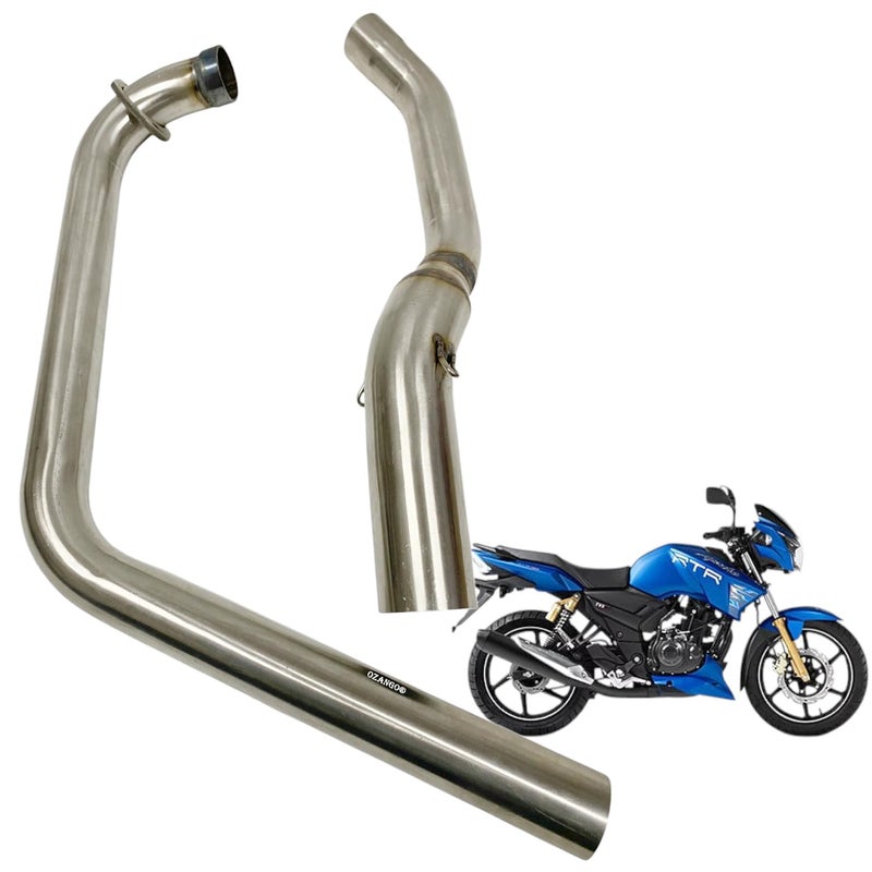 OZANGO Bike Silencer Pipe Muffler Pipe for Stainless Steel Exhaust Bend PipeCompatible With TVS Apache RTR 180 - Image 1