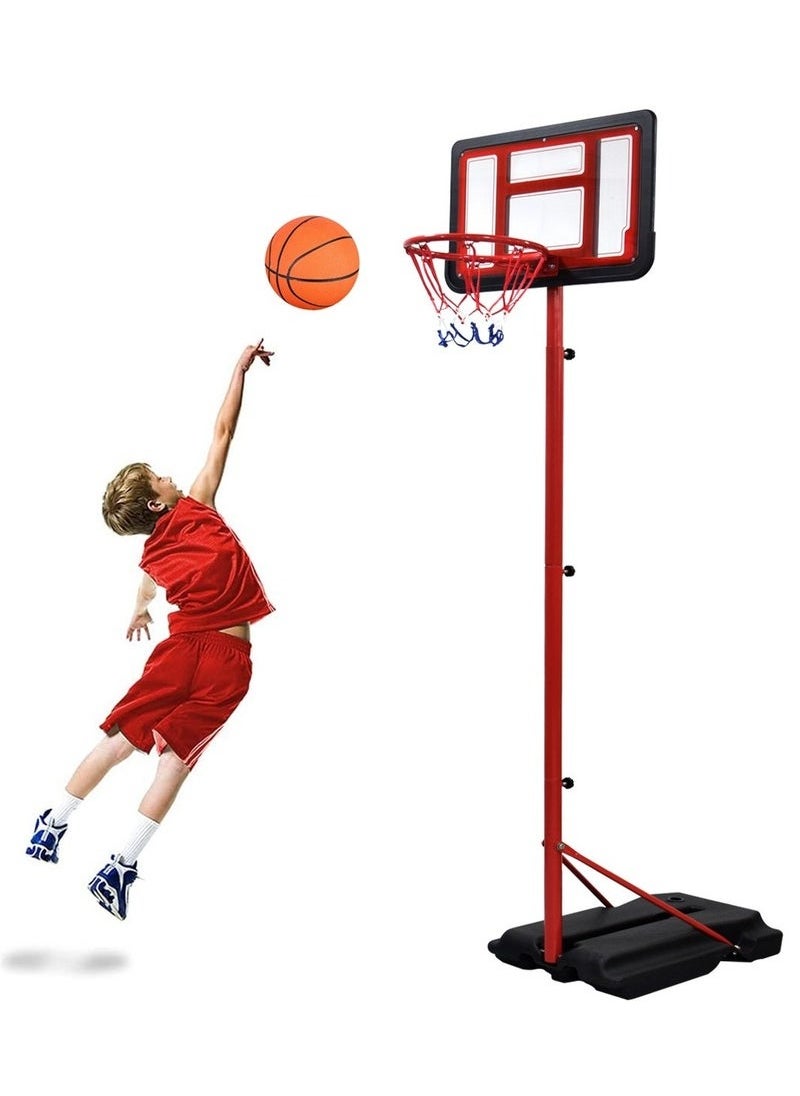 XiuWoo Portable Basketball Hoop Stand Set With Sturdy Base, 145cm-250cm Adjustable Height Basketball Goal System, Outdoor Basketball Hoop Goals for Kids, Youth, and Adults in The Backyard, Driveway with Basktball and Inflator pump  - Image 1