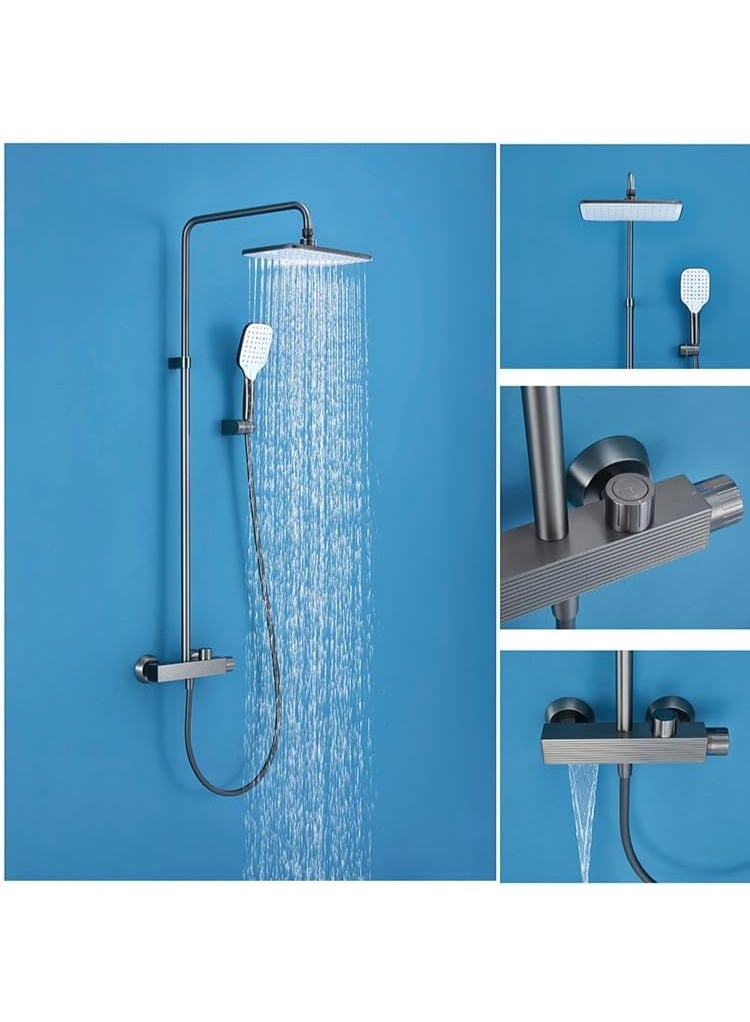 TASVORA Contemporary Stylish | Wall Faucet Shower Mixer | Square Handle Excellent Finish | Ceramic Valve Core | Made Durable Brass (BLACK) - Image 2