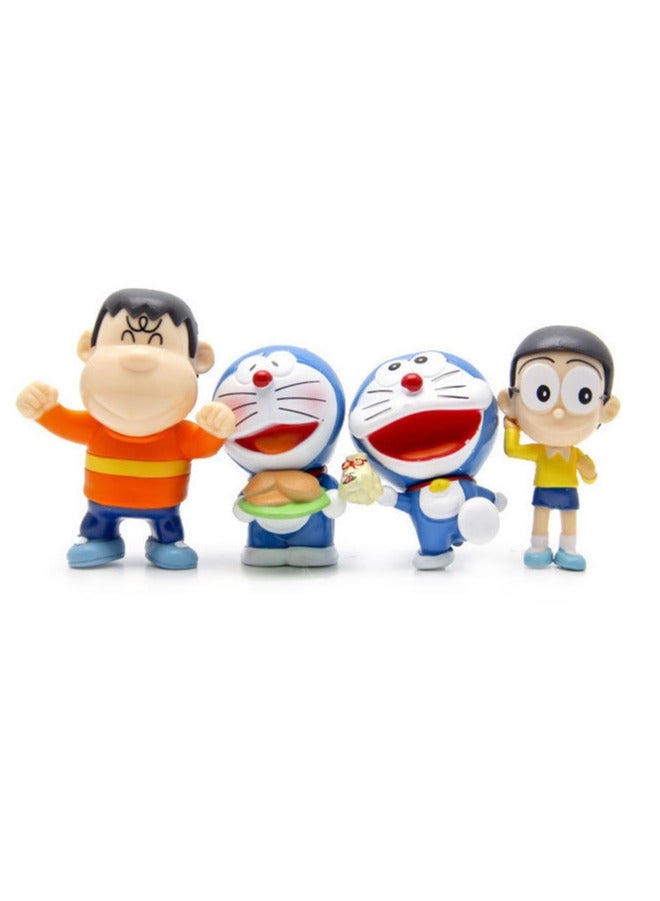 8-Piece New Doraemon Action Figure Toy, Cartoon Realistic Model Ornament High Quality Cartoon Figure Toy for Collection Decoration 7-8cm - Image 2