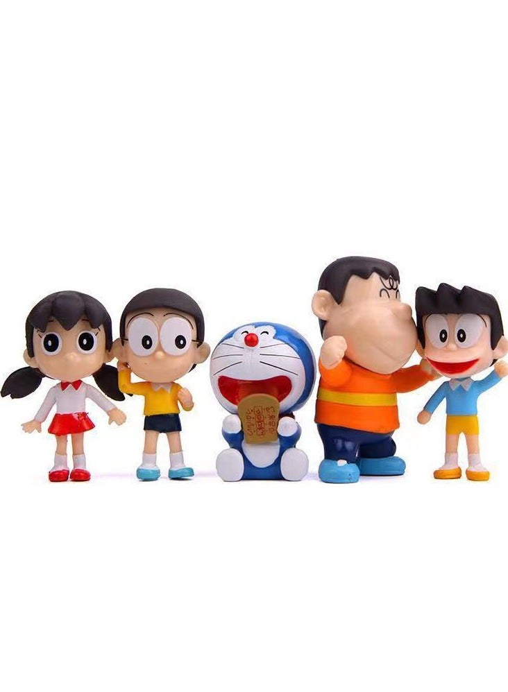 8-Piece New Doraemon Action Figure Toy, Cartoon Realistic Model Ornament High Quality Cartoon Figure Toy for Collection Decoration 7-8cm - Image 3