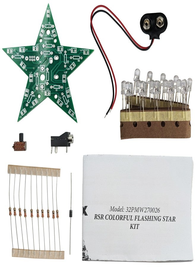 EX ELECTRONIX EXPRESS D.I.Y. Colorful Flashing Star Soldering Practice Electrical Engineering Kit, Intermediate Skill Level - Electronix Express - Image 2