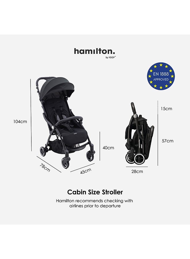 Hamilton Everyday Stroller Grey MagicFold Cabin-Size Infant to 6 Years Travel System Ready SPF 50+ Canopy Magnetic Buckle Lightweight All-Wheel Suspension - Image 3