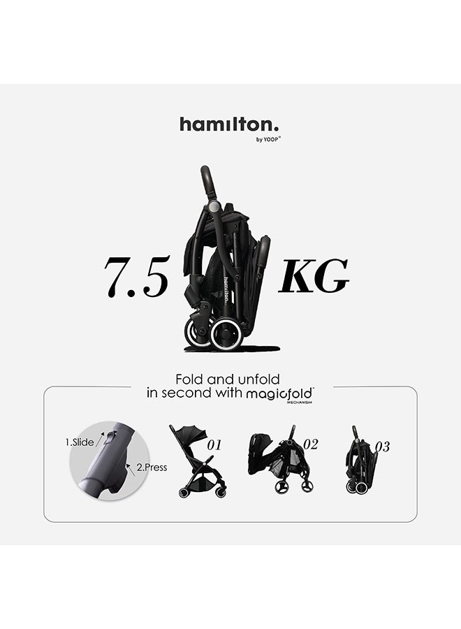 Hamilton Everyday Stroller Grey MagicFold Cabin-Size Infant to 6 Years Travel System Ready SPF 50+ Canopy Magnetic Buckle Lightweight All-Wheel Suspension - Image 2