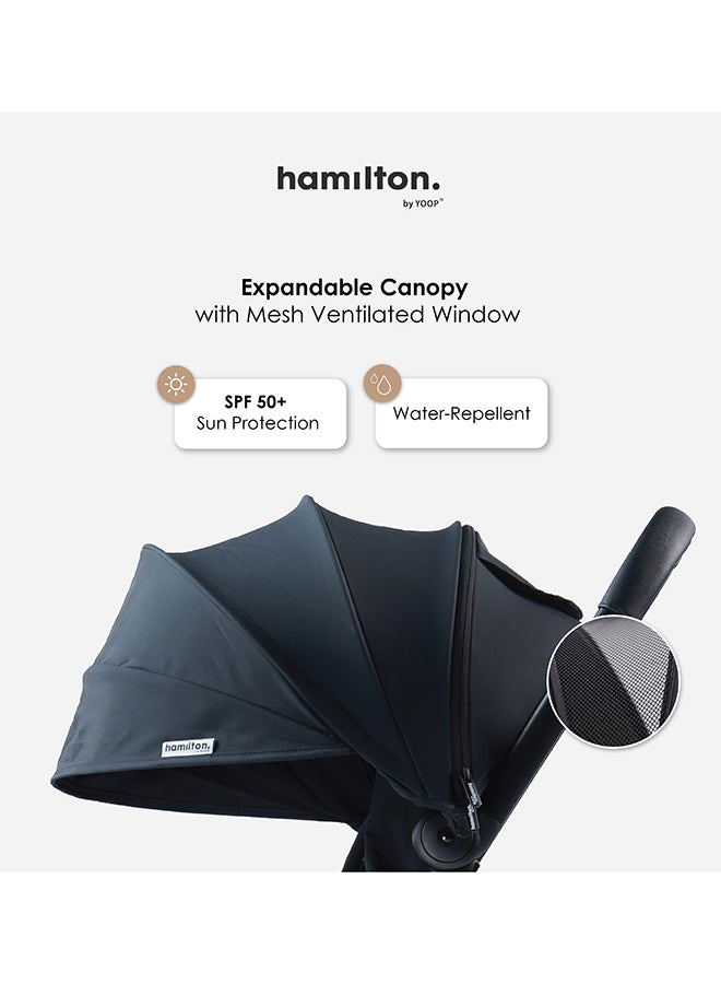 Hamilton Everyday Stroller Grey MagicFold Cabin-Size Infant to 6 Years Travel System Ready SPF 50+ Canopy Magnetic Buckle Lightweight All-Wheel Suspension - Image 5