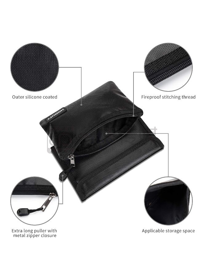 Hodufy Small Fireproof Bag Hodufy 5 x 8 inches NonItchy Fireproof Money Cash Bag Bank Set for Valuables Passport Bank Deposit Keys - Image 3